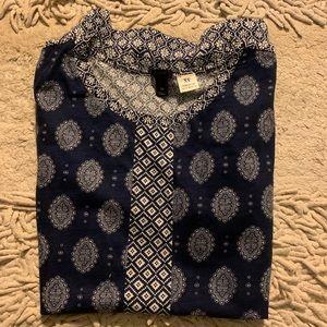 J Crew Navy Floral Top NWOT